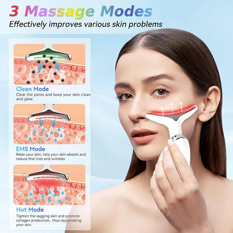 Masseur Facial Anti-rides, 7 couleurs, dispositif de beauté du cou, raffermissement de la peau, dispositif de levage du visage, réduit le Double menton, outil de soins de la peau