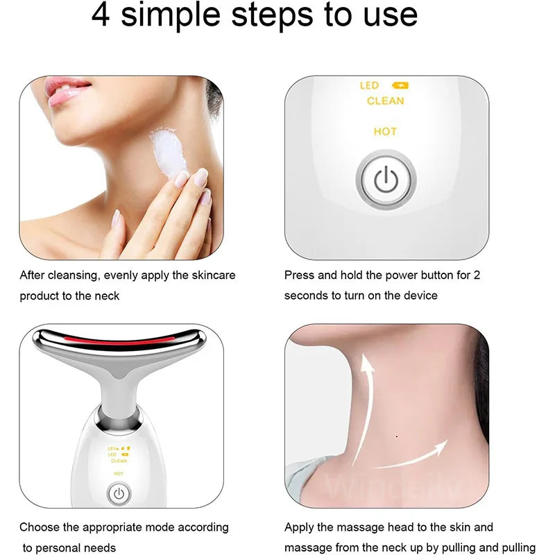 Masseur Facial Anti-rides, 7 couleurs, dispositif de beauté du cou, raffermissement de la peau, dispositif de levage du visage, réduit le Double menton, outil de soins de la peau