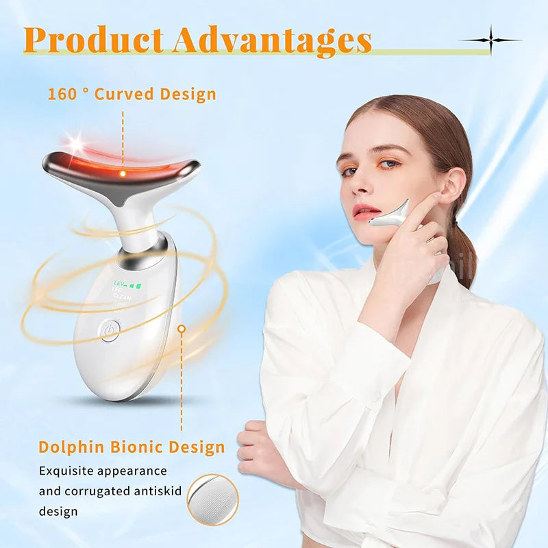 Masseur Facial Anti-rides, 7 couleurs, dispositif de beauté du cou, raffermissement de la peau, dispositif de levage du visage, réduit le Double menton, outil de soins de la peau