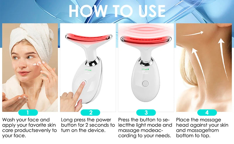 Masseur Facial Anti-rides, 7 couleurs, dispositif de beauté du cou, raffermissement de la peau, dispositif de levage du visage, réduit le Double menton, outil de soins de la peau