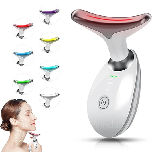 Masseur Facial Anti-rides, 7 couleurs, dispositif de beauté du cou, raffermissement de la peau, dispositif de levage du visage, réduit le Double menton, outil de soins de la peau