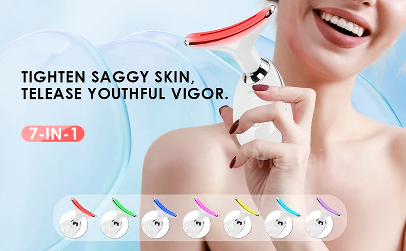 Masseur Facial Anti-rides, 7 couleurs, dispositif de beauté du cou, raffermissement de la peau, dispositif de levage du visage, réduit le Double menton, outil de soins de la peau